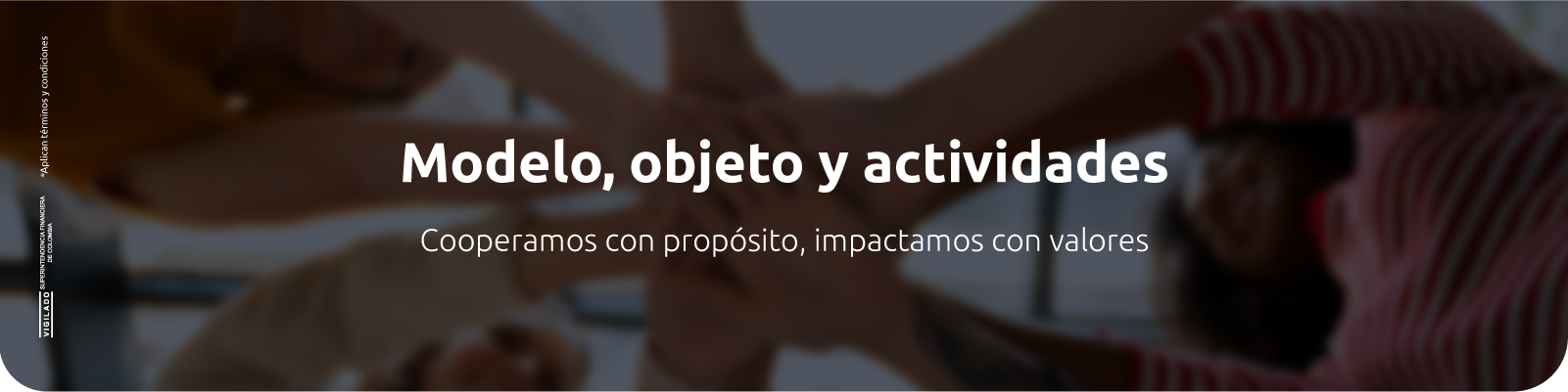 Banner Modelo, objeto y actividades - Cooperativa Financiera JFK