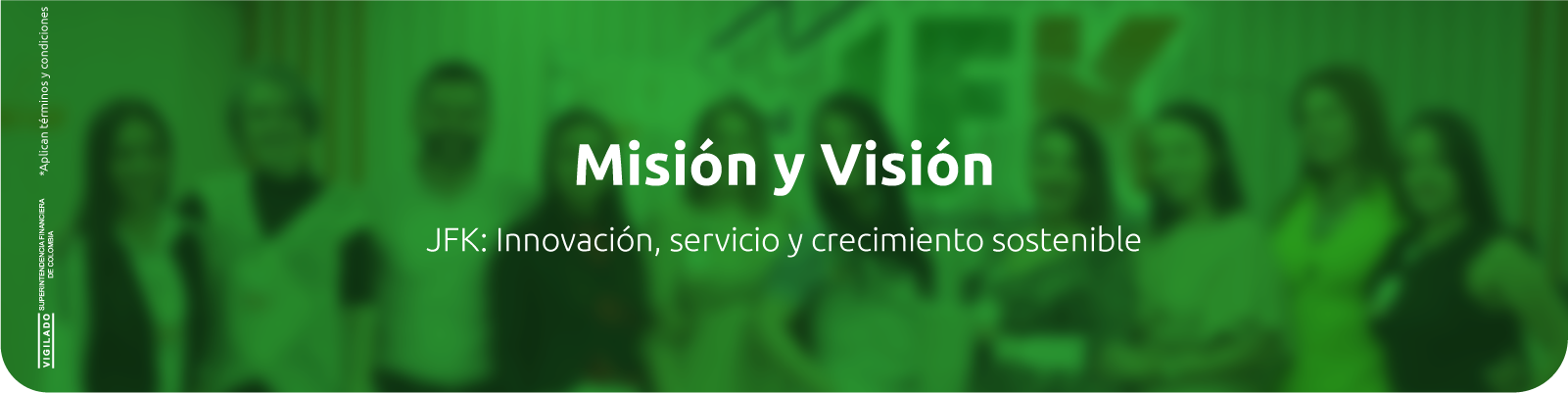 Banner Misión y visión - Cooperativa Financiera JFK