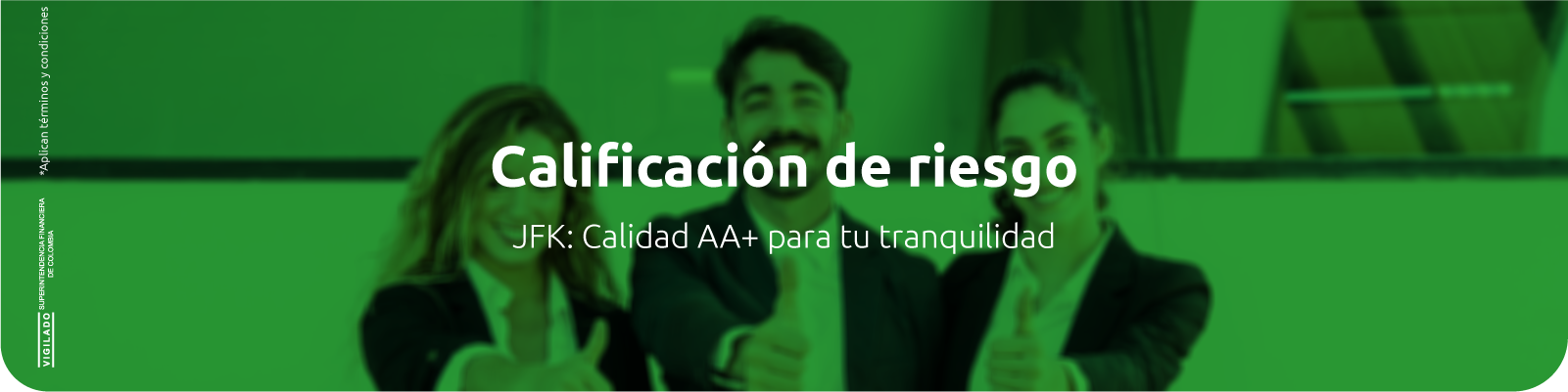 Banner Calificación de riesgo - Cooperativa Financiera JFK